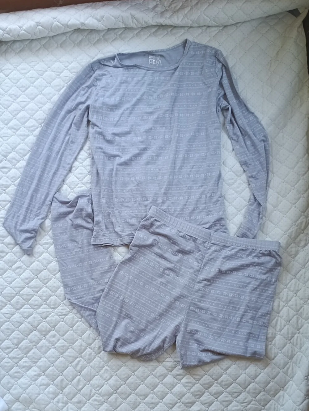 Kids Light Gray Base Layer Top And Bottom